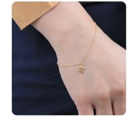 Gold Plated Snowflake Silver Bracelet BRS-195-GP